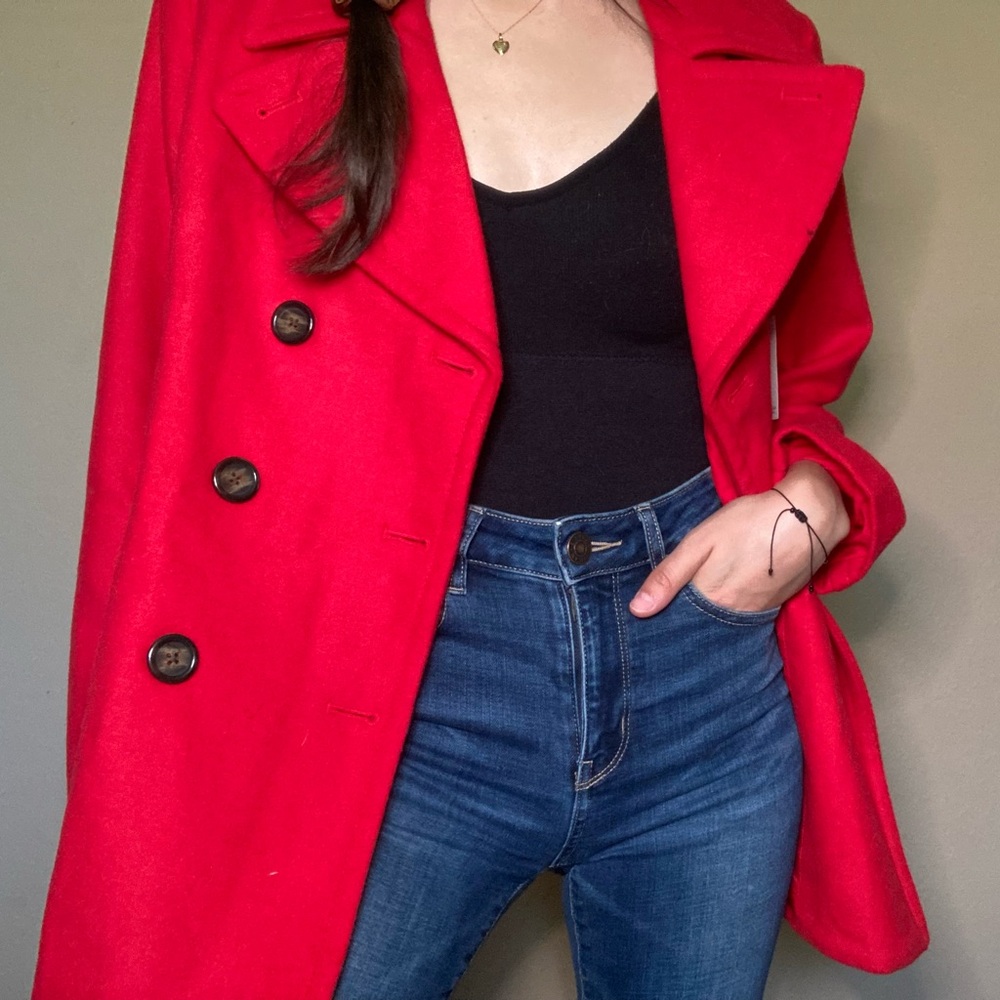 Old Navy Vibrant Red Trench Coat